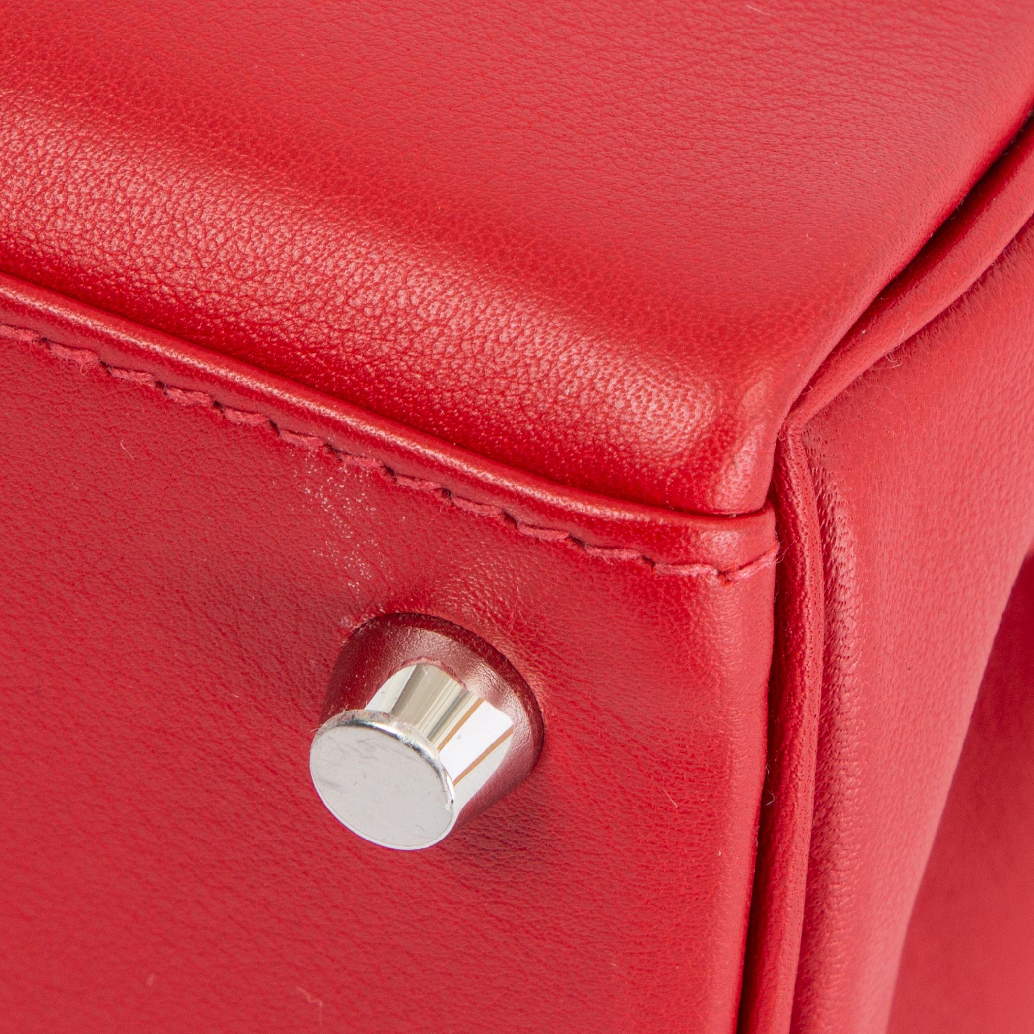 HERMÈS PIMENT rouge Swift cuir KELLY 25 RETOURNE avec palladium en vente 4