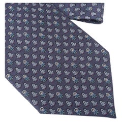Hermes Pingloo Twillbi Silk Gris Fonce Blue Moyen Tie