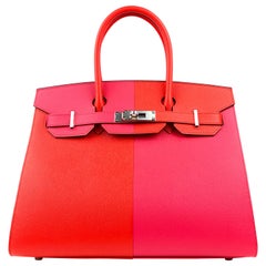 Hermès Pink and Red Epsom Special EditionSellier 30 cm Birkin 