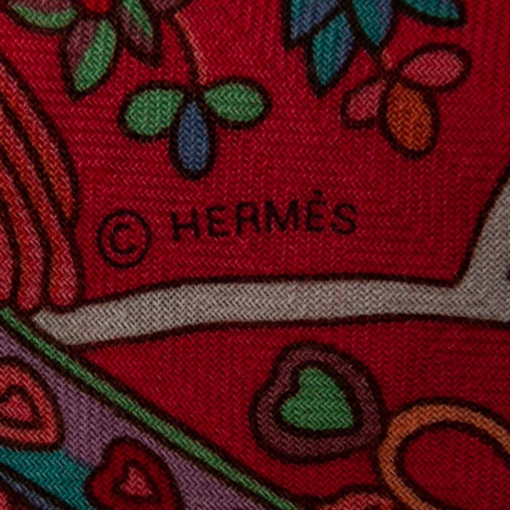 Hermes Pink Au Pays des Oiseaux Fleurs Cashmere & Silk Scarf 1