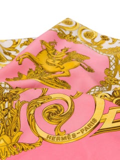 Hermès Pink Baroque Print Scarf