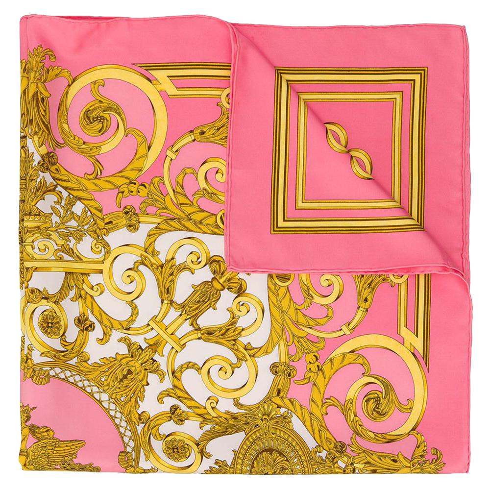 Hermès Pink Baroque Print Scarf