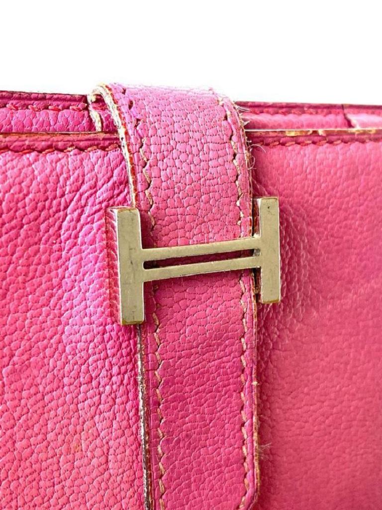 Hermès Pink Bearn Long Bifold Flap 26h68 Wallet 6