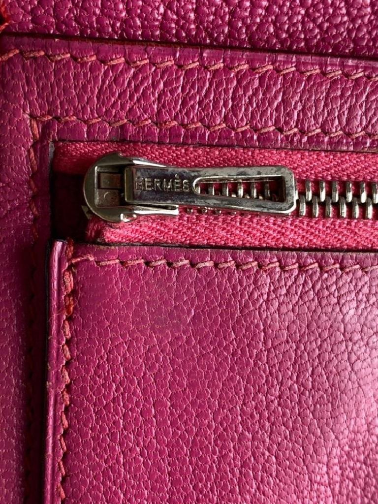 Hermès Pink Bearn Long Bifold Flap 26h68 Wallet In Good Condition In Dix hills, NY