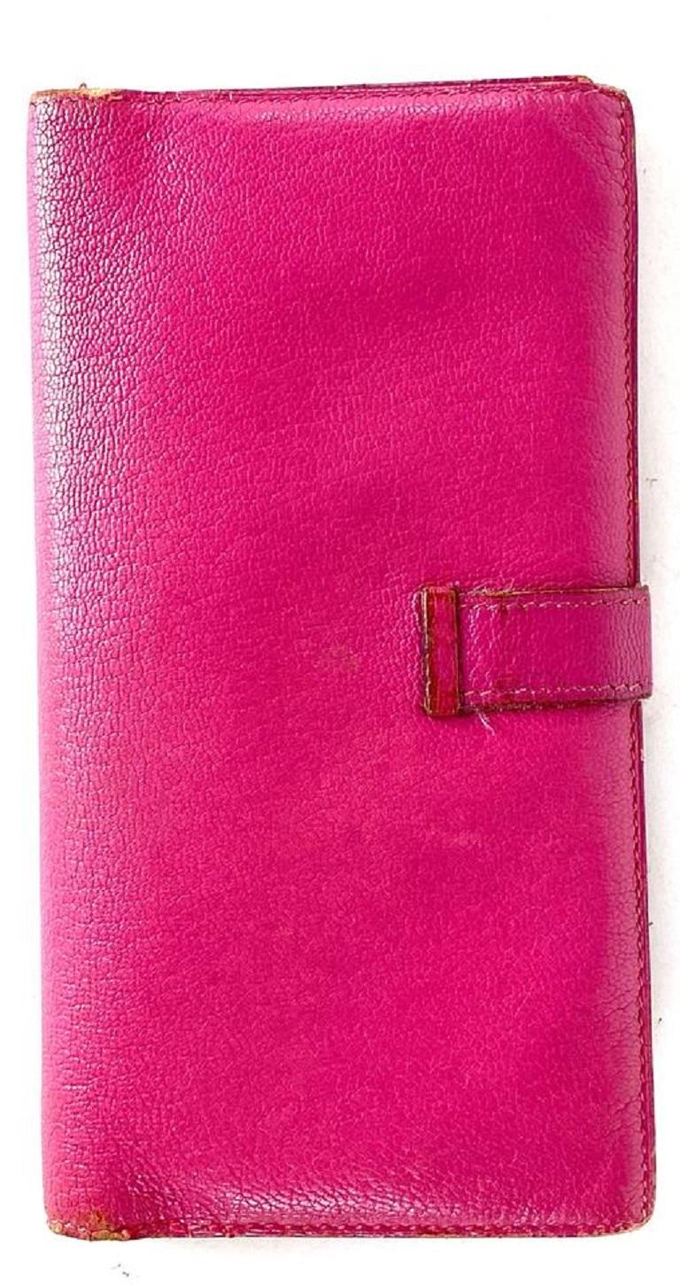 Hermès Pink Bearn Long Bifold Flap 26h68 Wallet 1