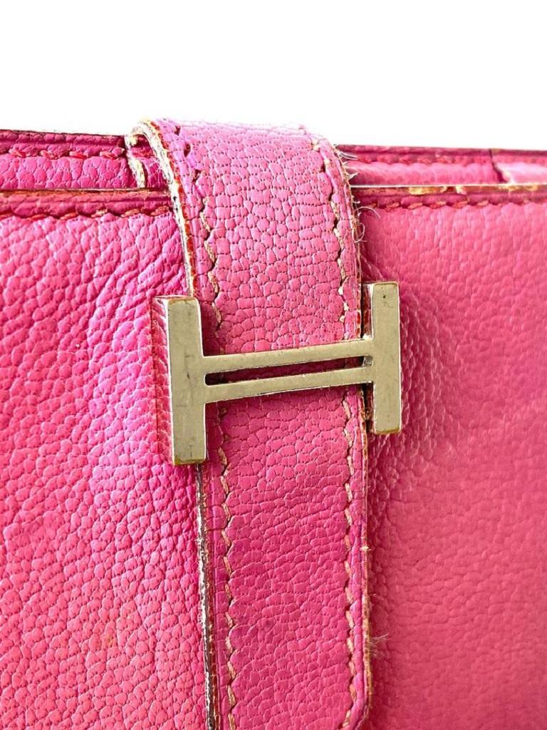 Hermès Pink Bearn Long Bifold Flap 26h68 Wallet 2