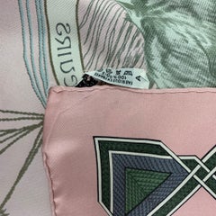 HERMES Pink Black Silk Cuirs Du Desert Scarf
