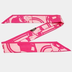 Hermès Pink Brides De Gala Print Silk Twilly