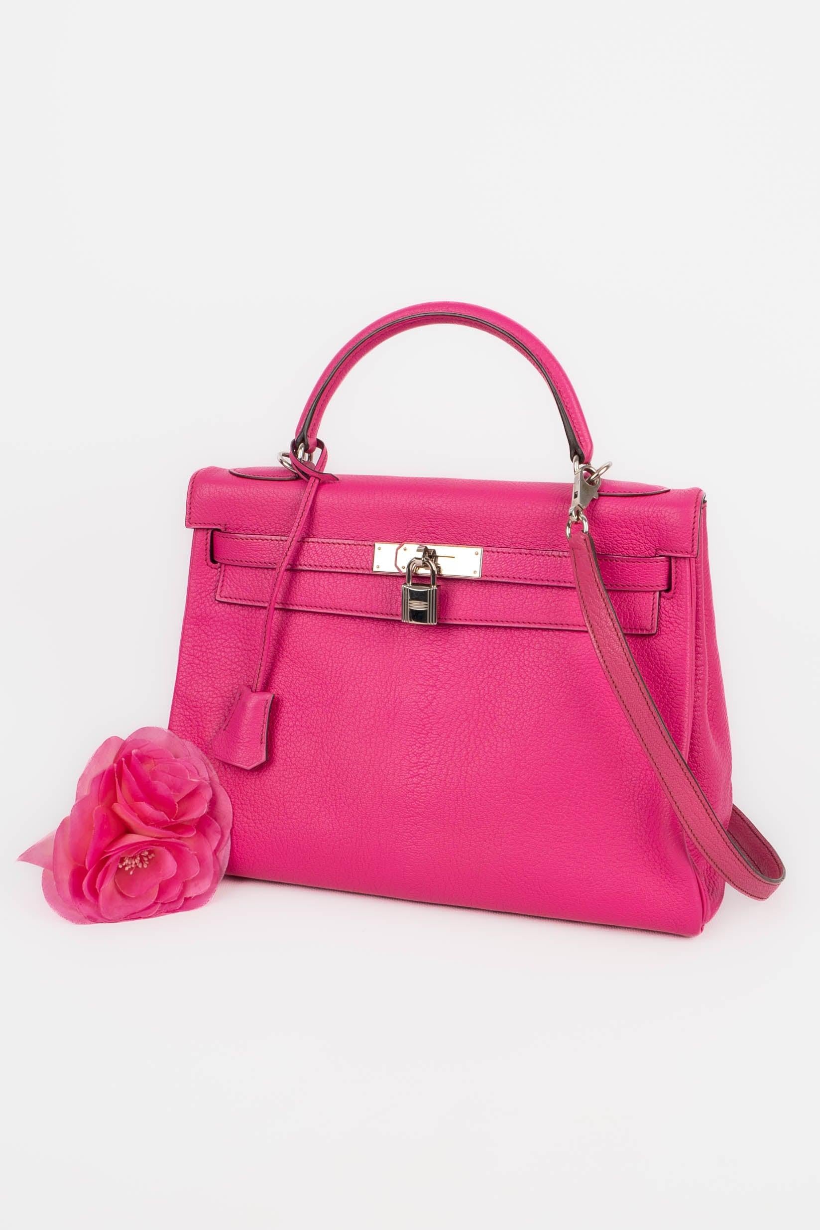 Hermès Pink Calfskin Kelly Bag, 2005 For Sale 9