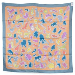 HERMES pink CARACTERISTIC 90 DOUBLE FACE Scarf Rose Nacre Multi