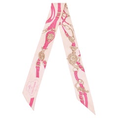 Hermès Pink Chain Brides De Gala Print Silk Twilly