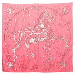 Hermès Pink Cheval Fusion Silk Square Scarf