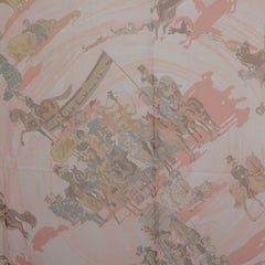 Hermes pink CIRQUE MOLIER 140 Scarf silk Mousseline