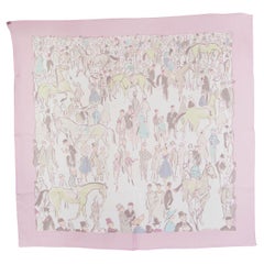 PADDOCK 90 MOUSSELINE-Schal aus rosa und cremefarbenem Seidenchiffon