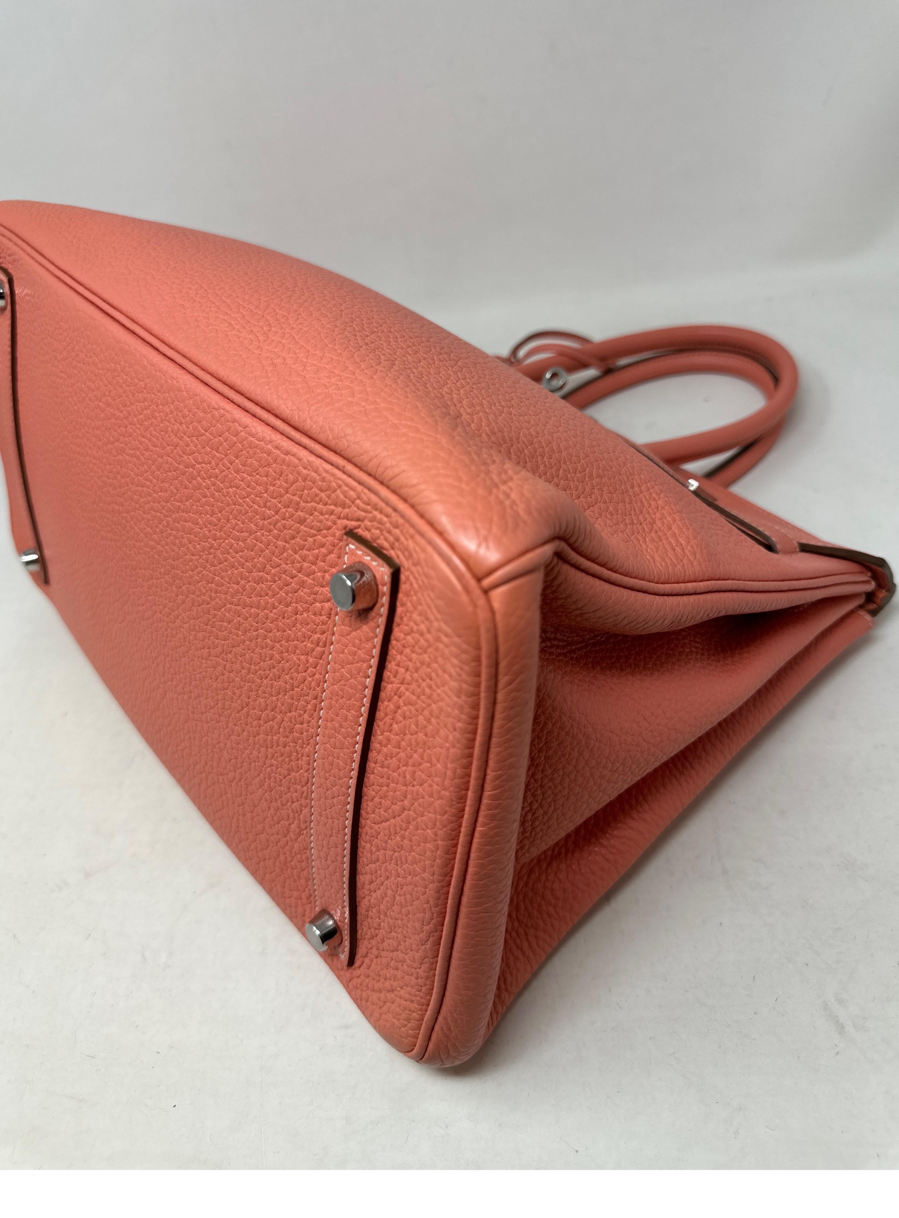 Hermes Pink Crevette Birkin 35 Bag  For Sale 7