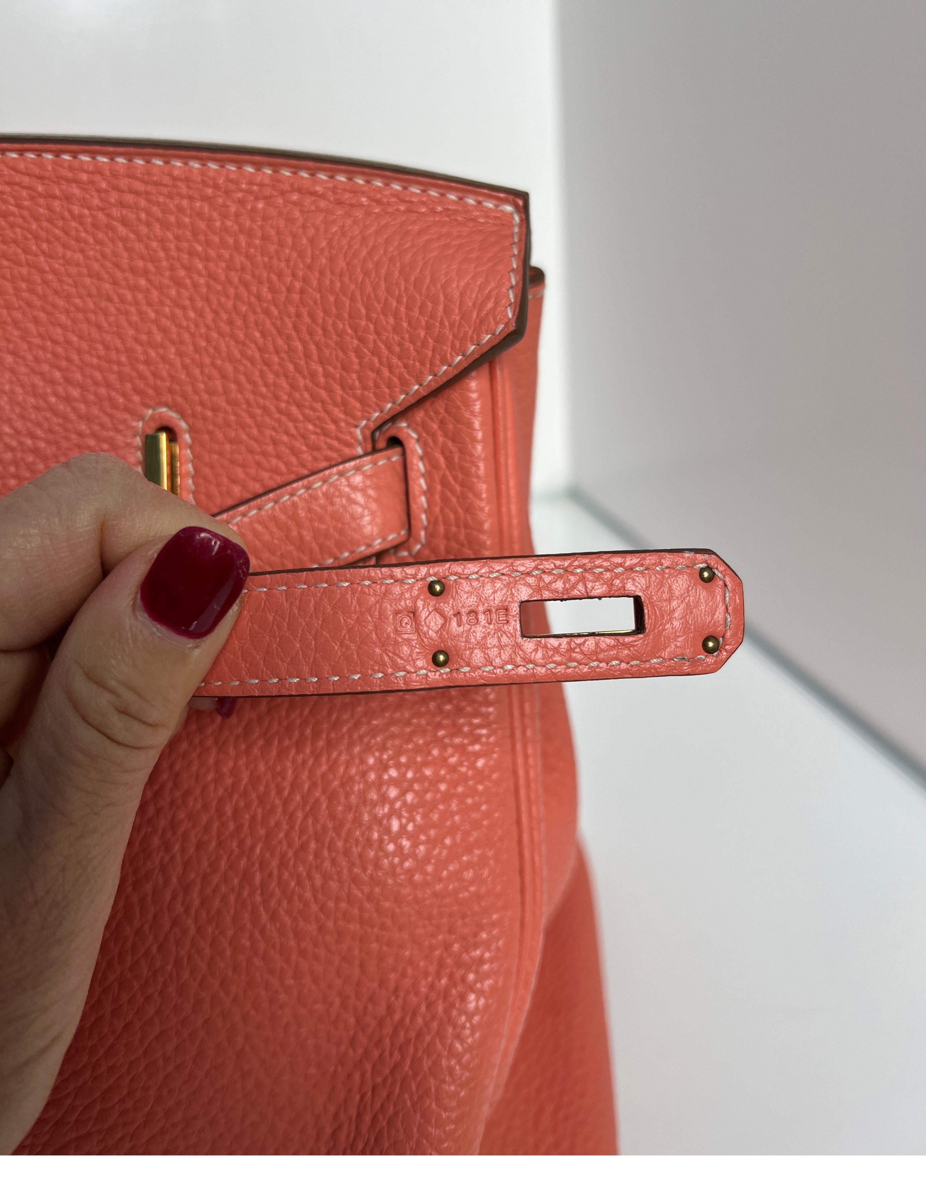 Hermes Pink Crevette Birkin 35 Bag 6