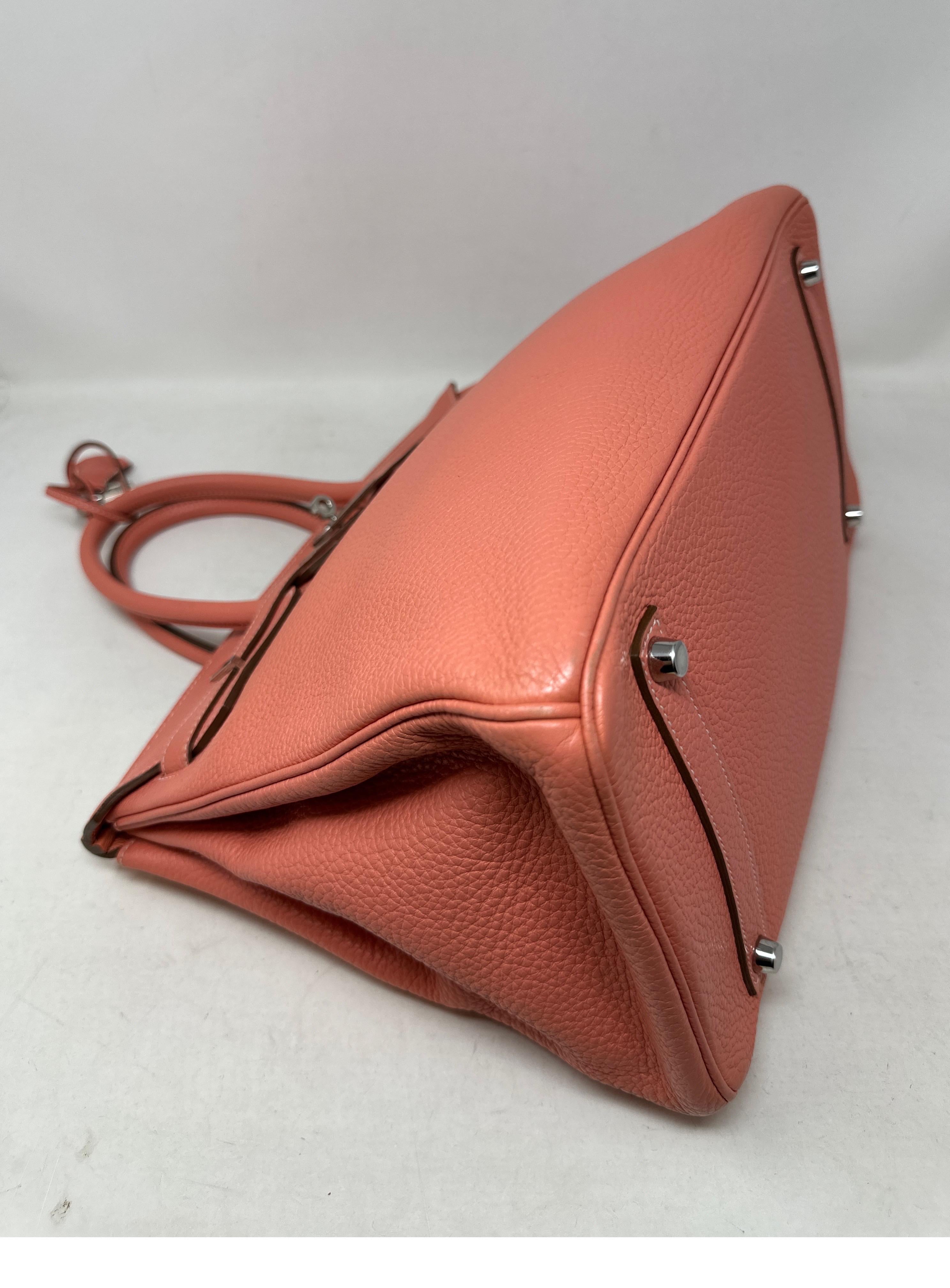 Hermes Pink Crevette Birkin 35 Bag  For Sale 8