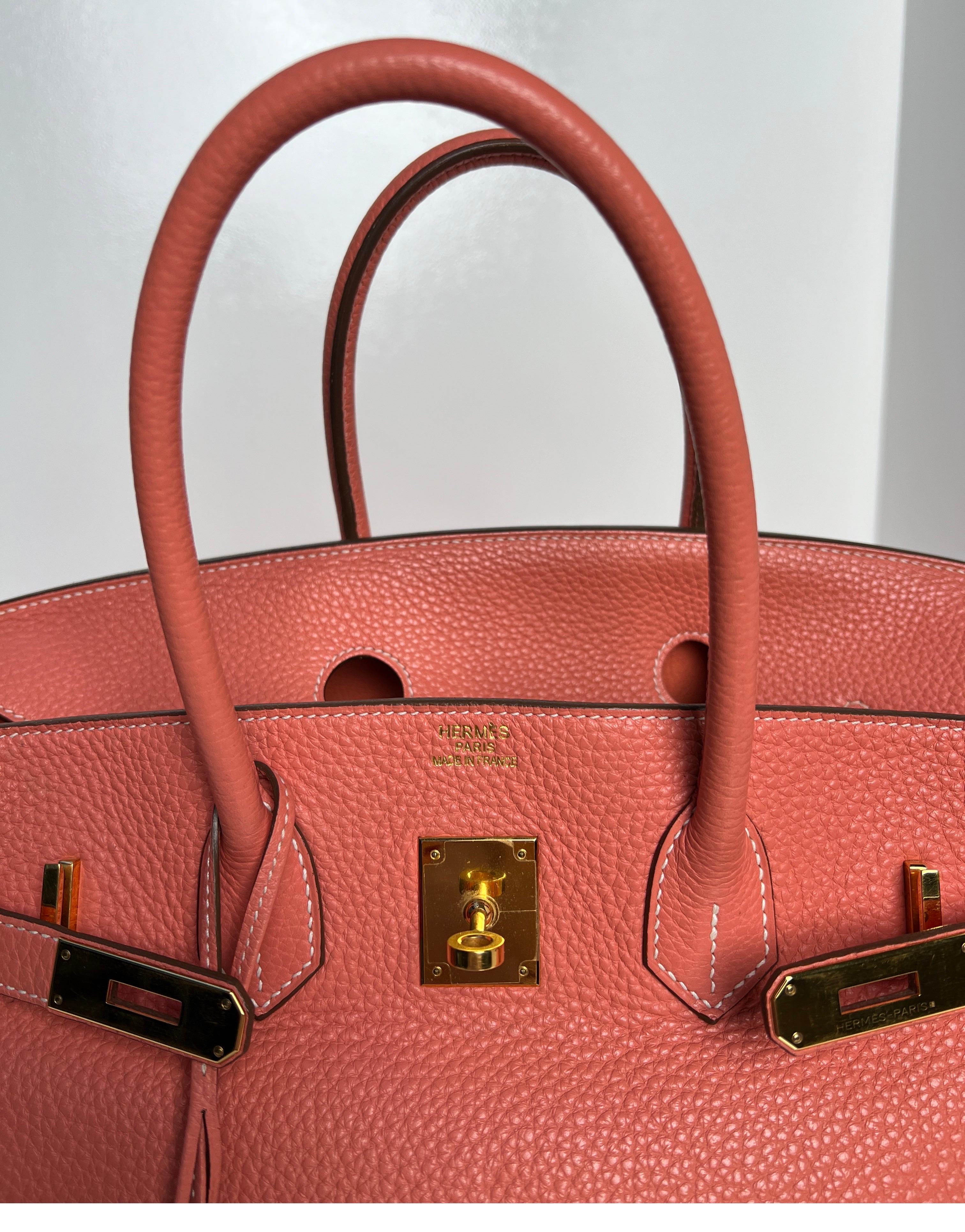 Hermes Pink Crevette Birkin 35 Bag 7