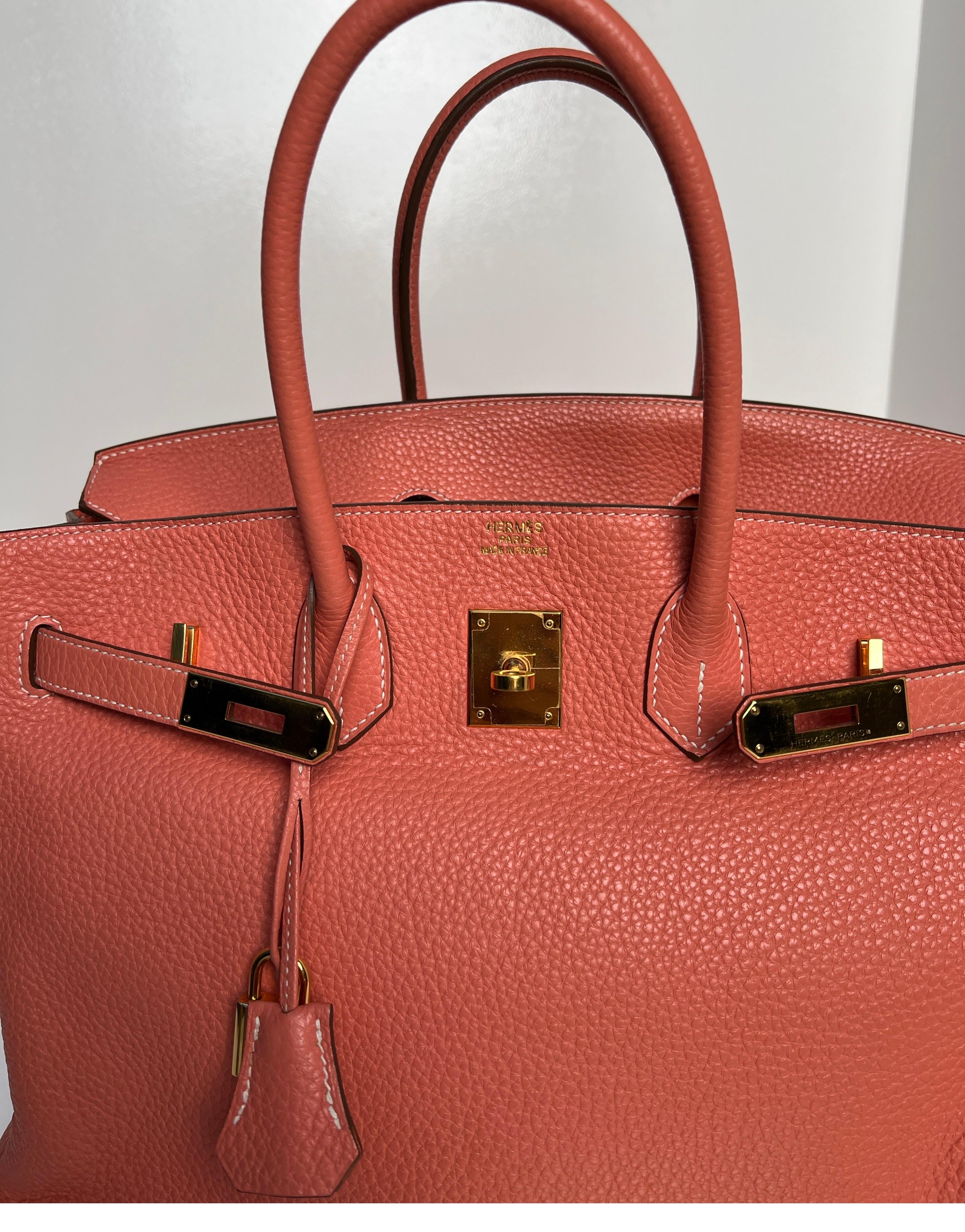 Hermes Pink Crevette Birkin 35 Bag 8