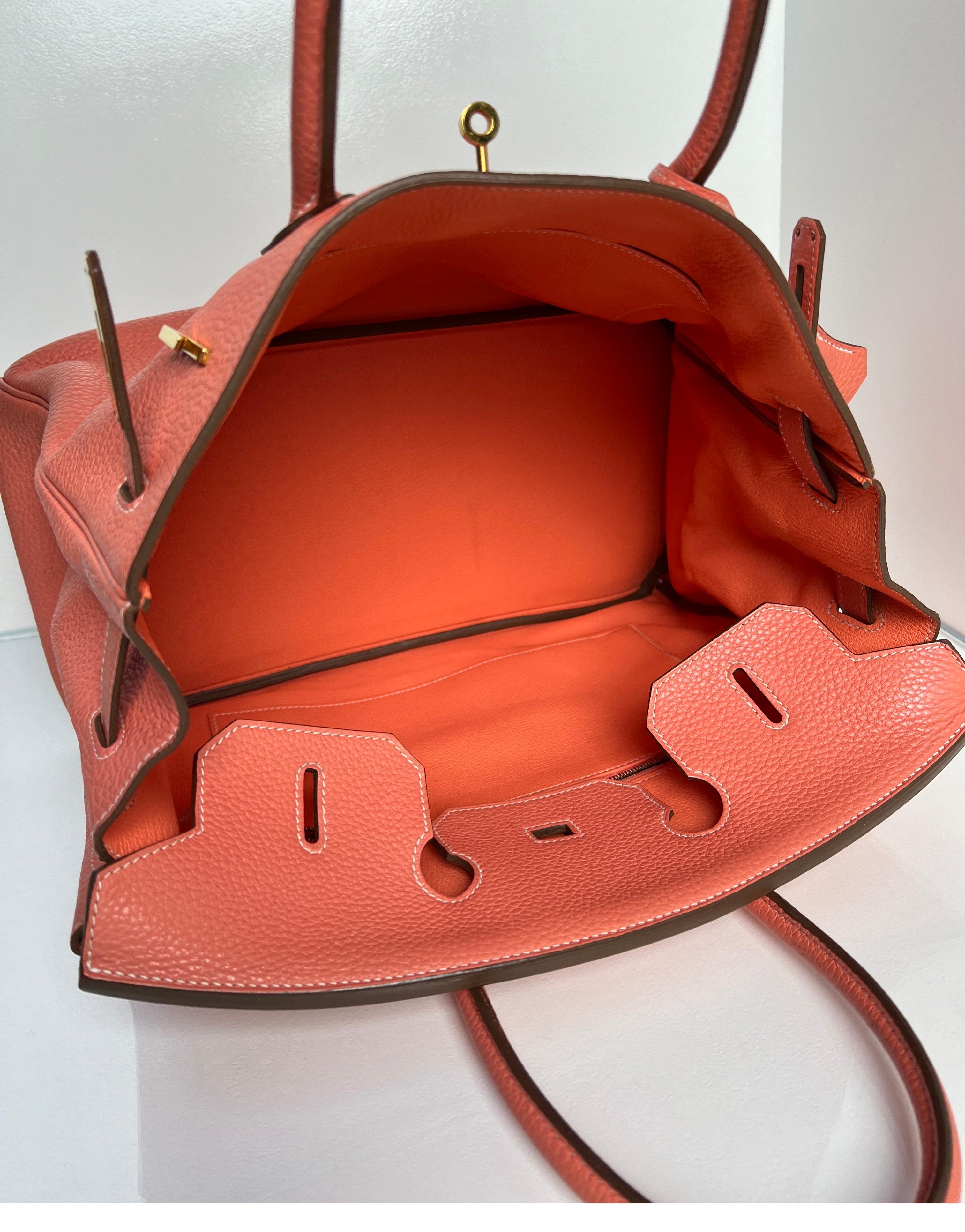 Hermes Pink Crevette Birkin 35 Bag 10