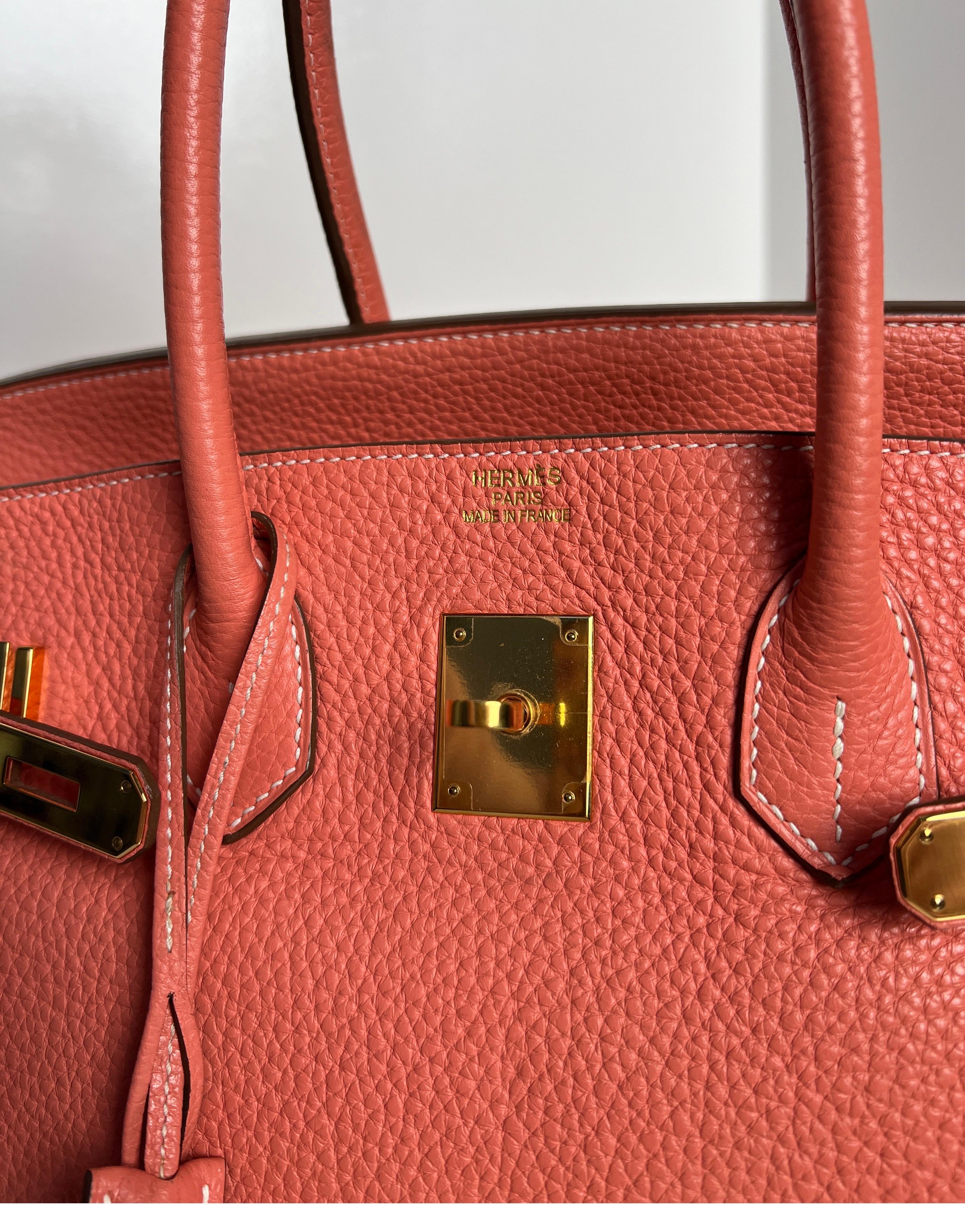 Hermes Pink Crevette Birkin 35 Bag 11