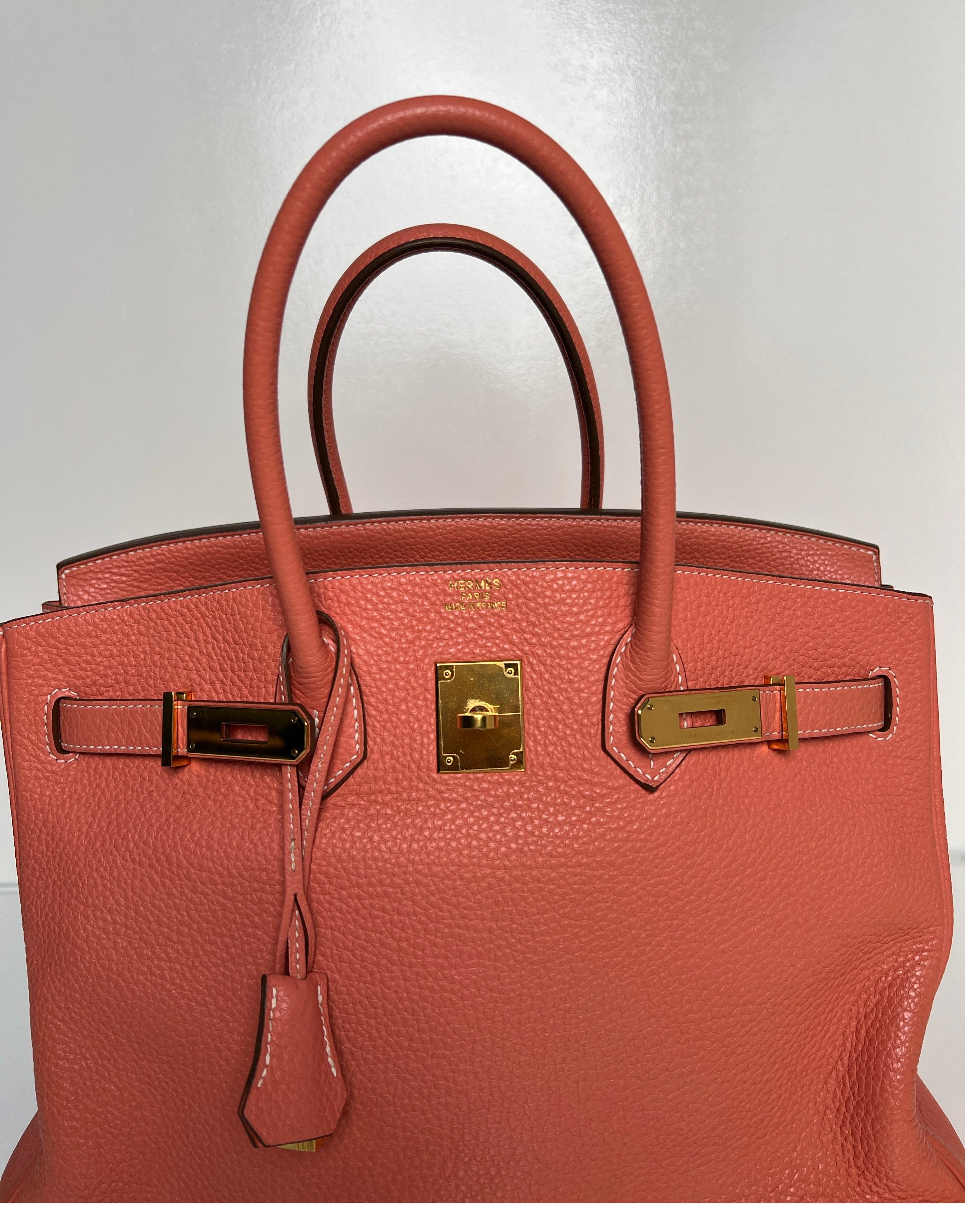 Hermes Pink Crevette Birkin 35 Bag 12
