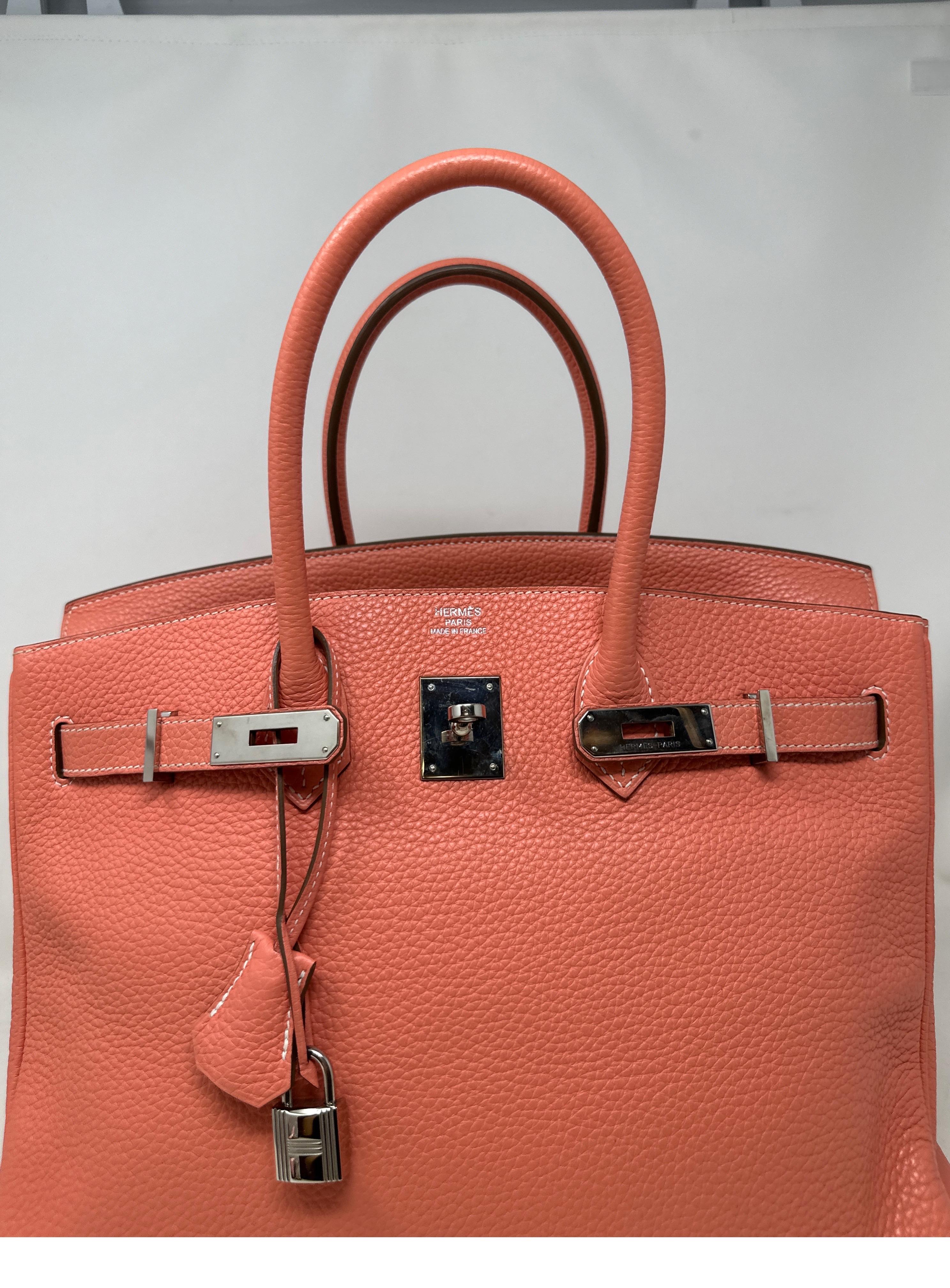 Hermes Pink Crevette Birkin 35 Bag  15
