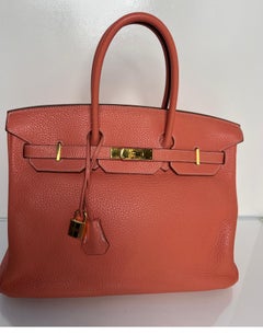 Hermes Pink Crevette Birkin 35 Bag