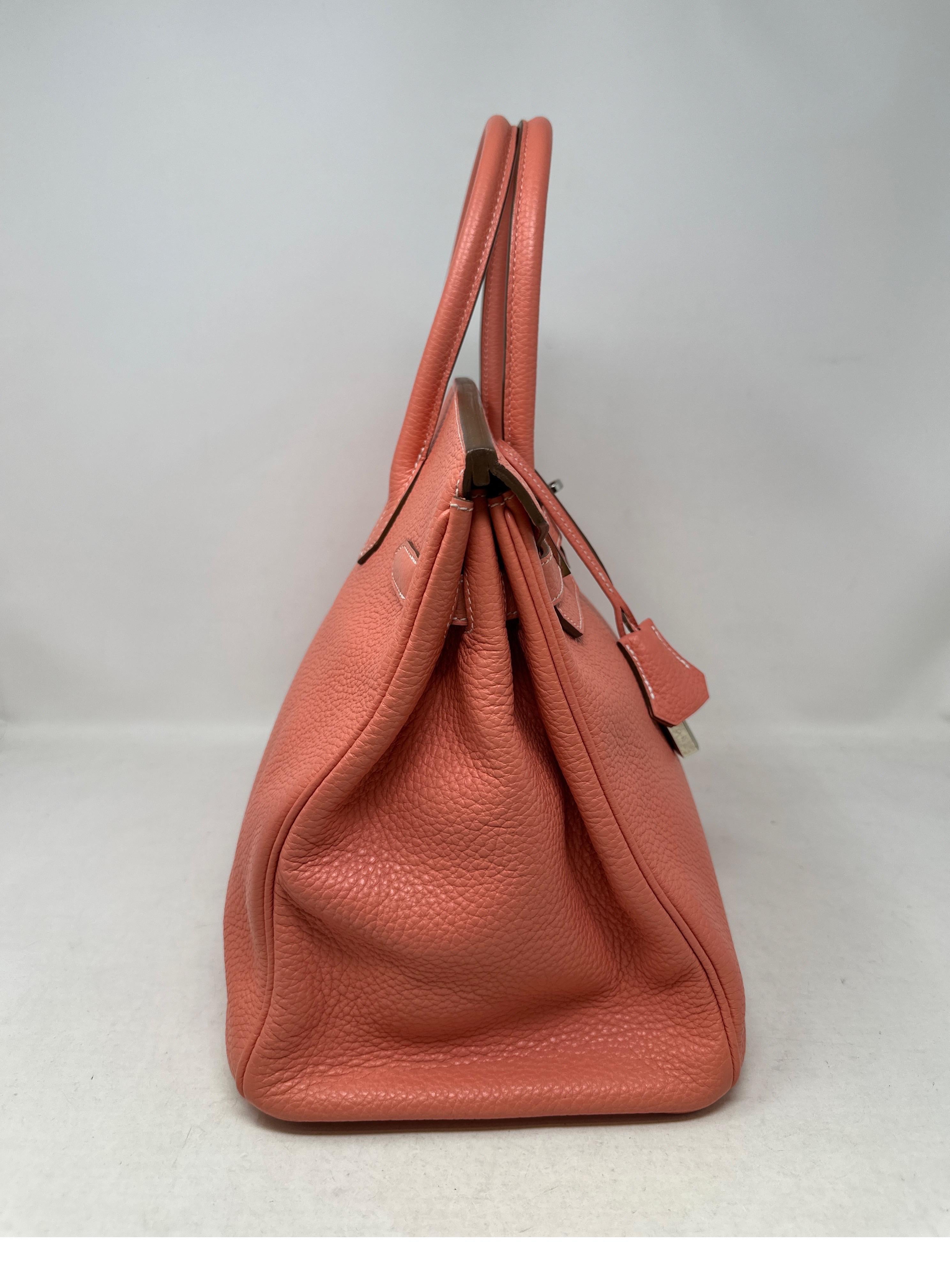 Sac Hermes Crevette Birkin 35 rose  Unisexe en vente