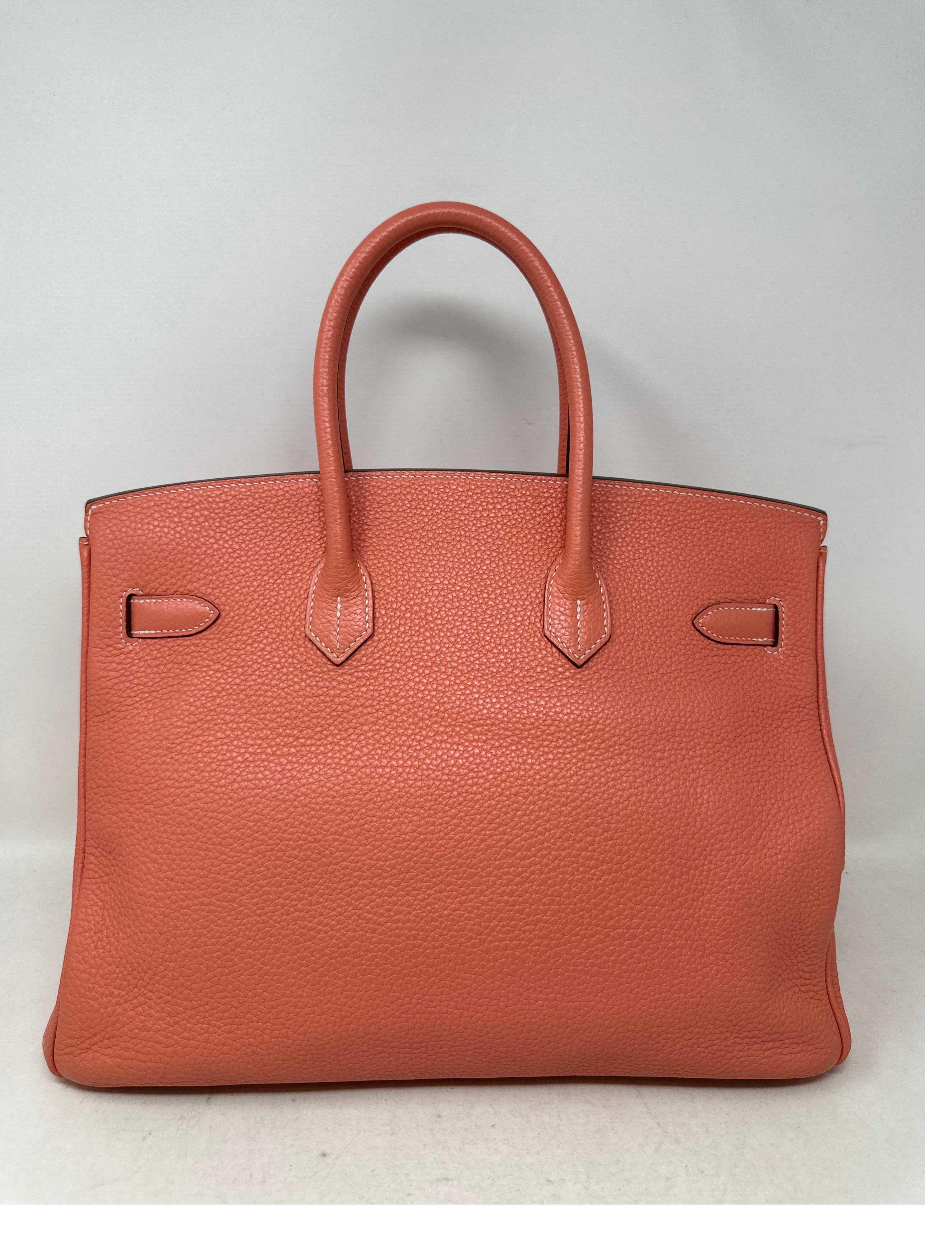 Hermes Pink Crevette Birkin 35 Bag 1