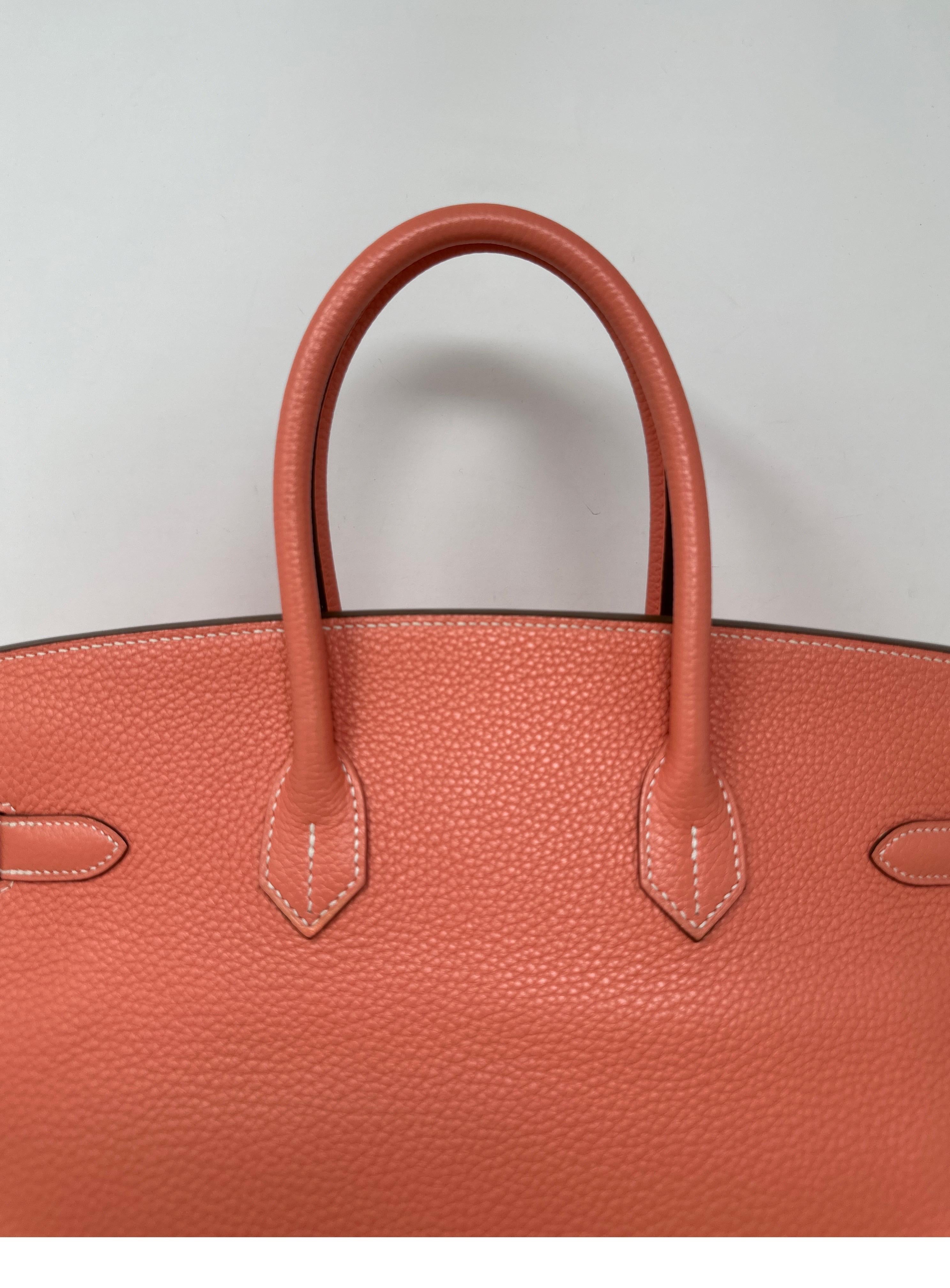 Hermes Pink Crevette Birkin 35 Bag  For Sale 2