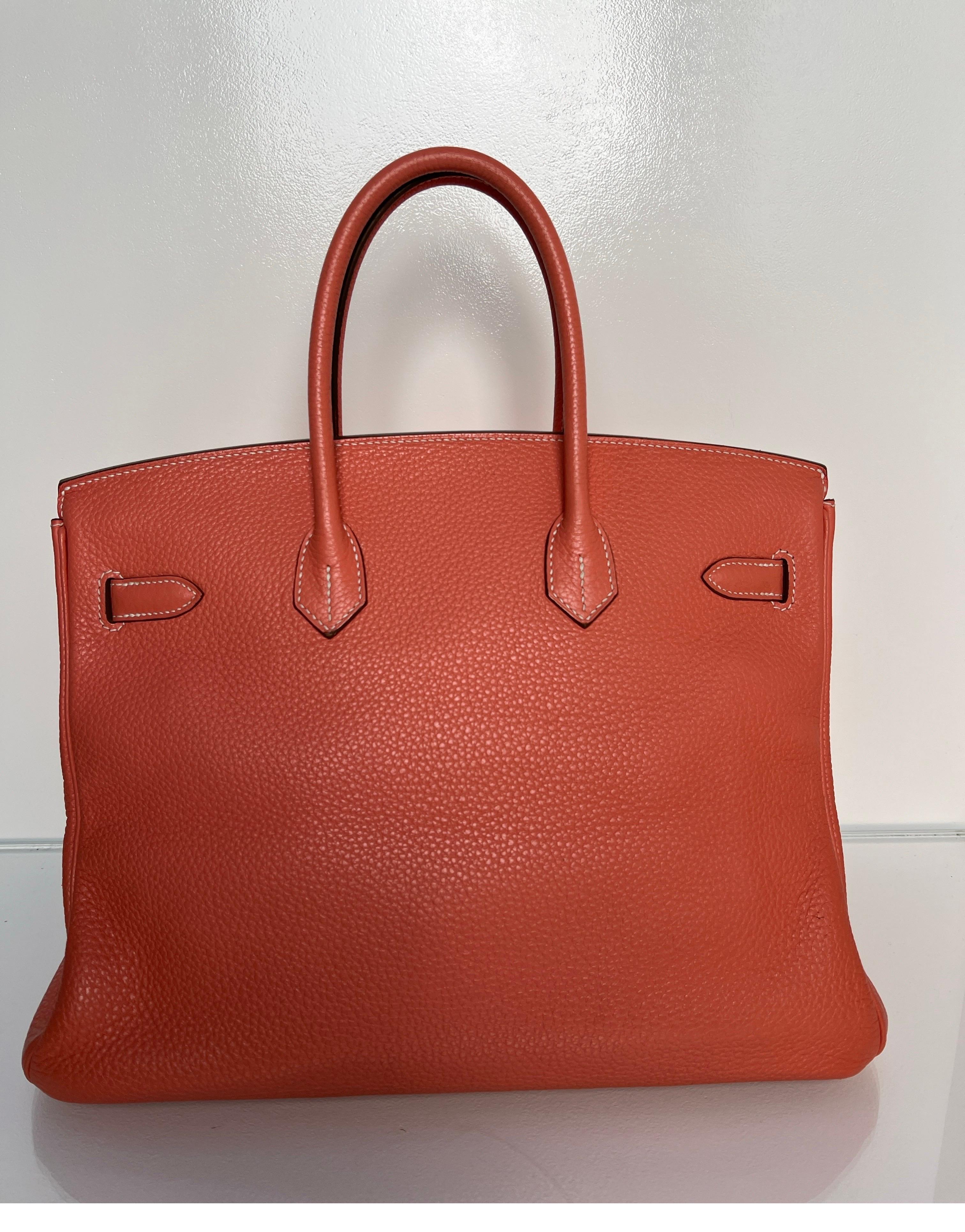 Hermes Pink Crevette Birkin 35 Bag 1
