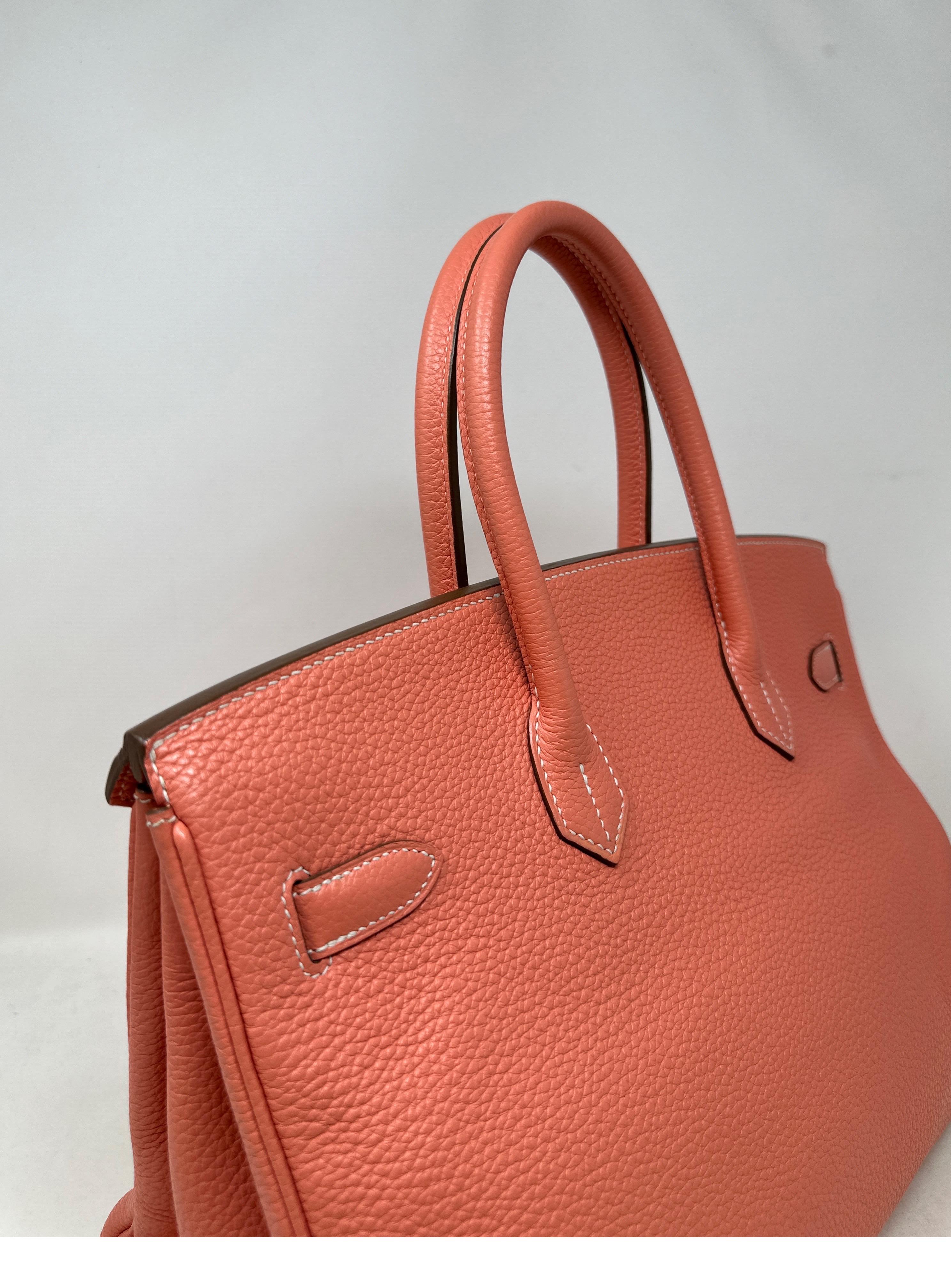 Hermes Pink Crevette Birkin 35 Bag  For Sale 3