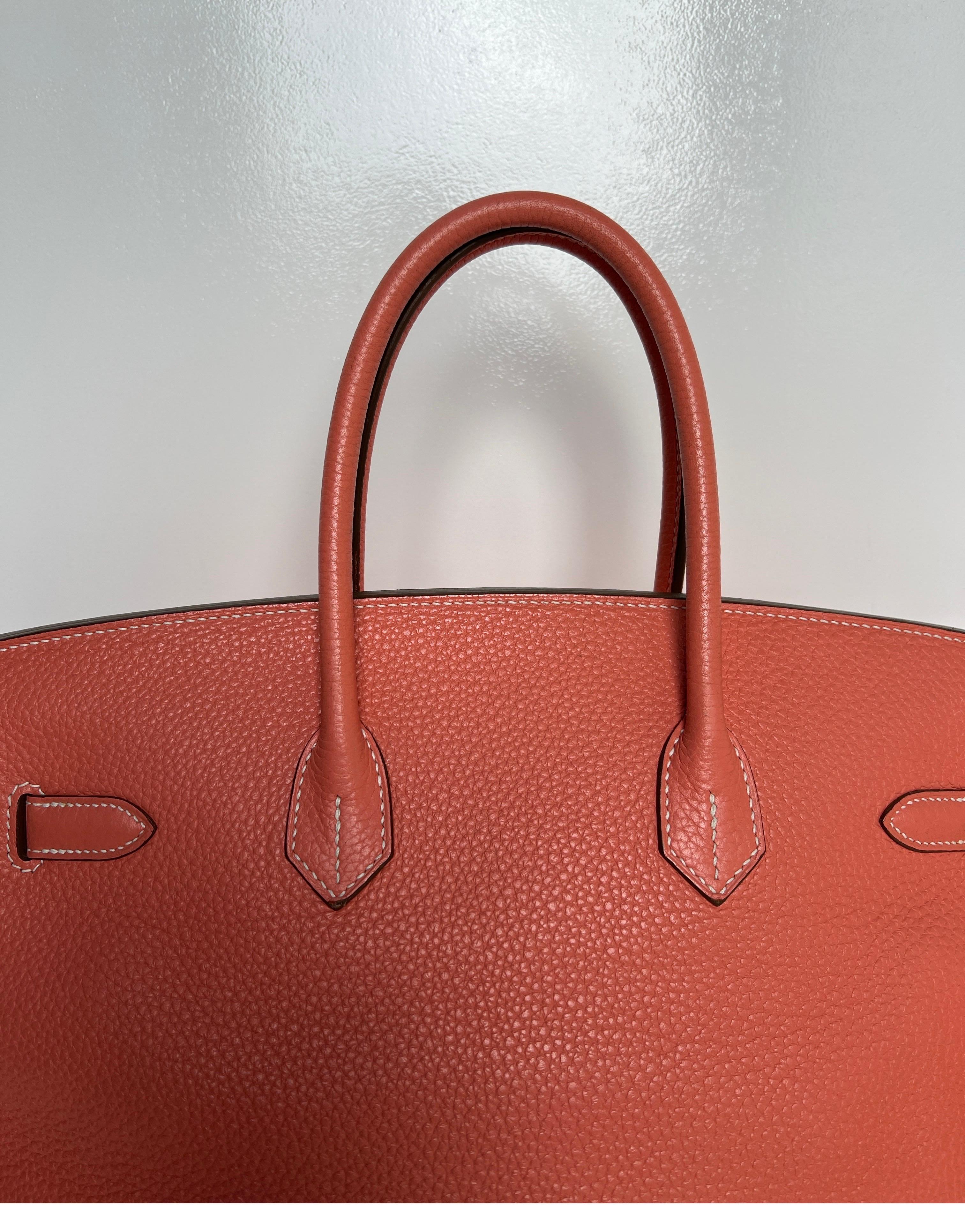 Hermes Pink Crevette Birkin 35 Bag 2