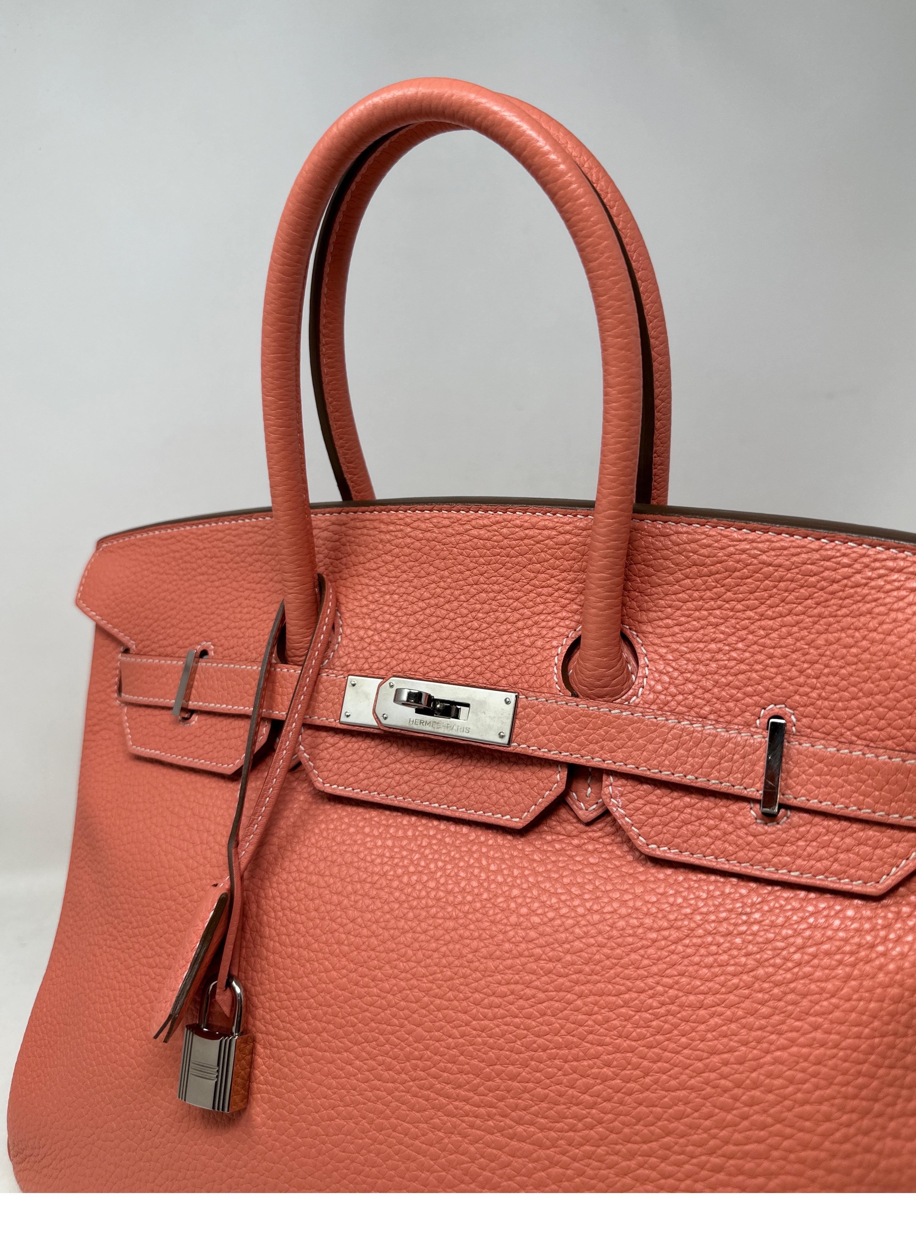 Hermes Pink Crevette Birkin 35 Bag  For Sale 5