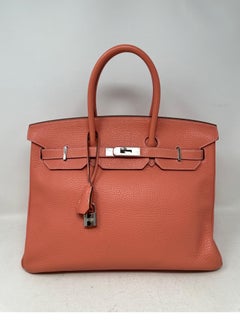 Hermes Pink Crevette Birkin 35 Bag 
