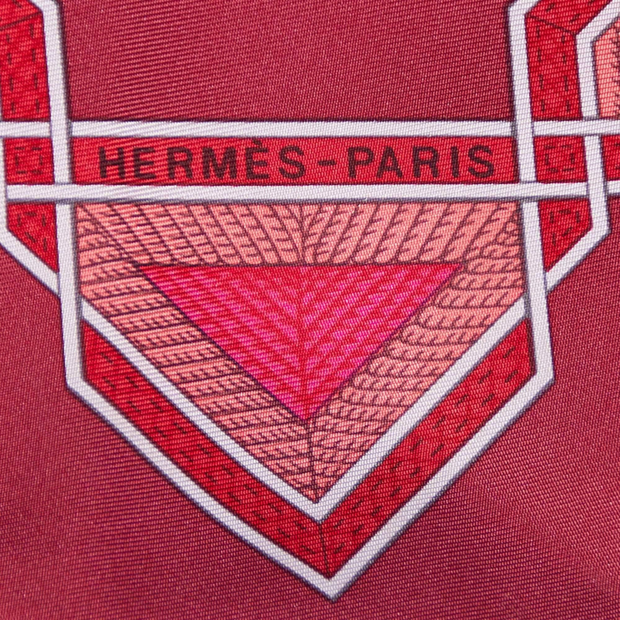 Hermes Pink Cuirs du Desert Printed Silk Square Scarf In Excellent Condition In Dubai, Al Qouz 2