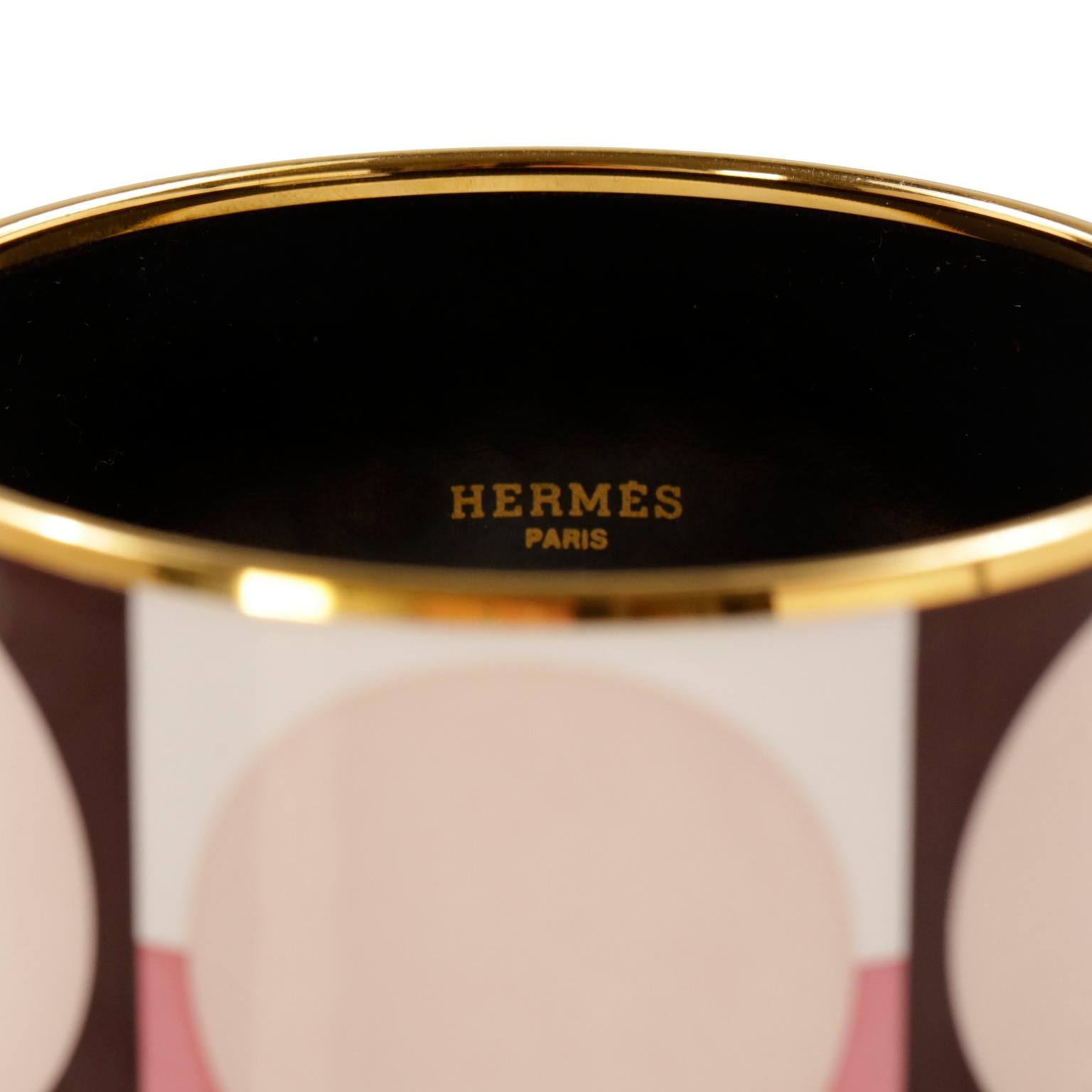 Hermès Pink Dots Wide Enamel Bracelet 1