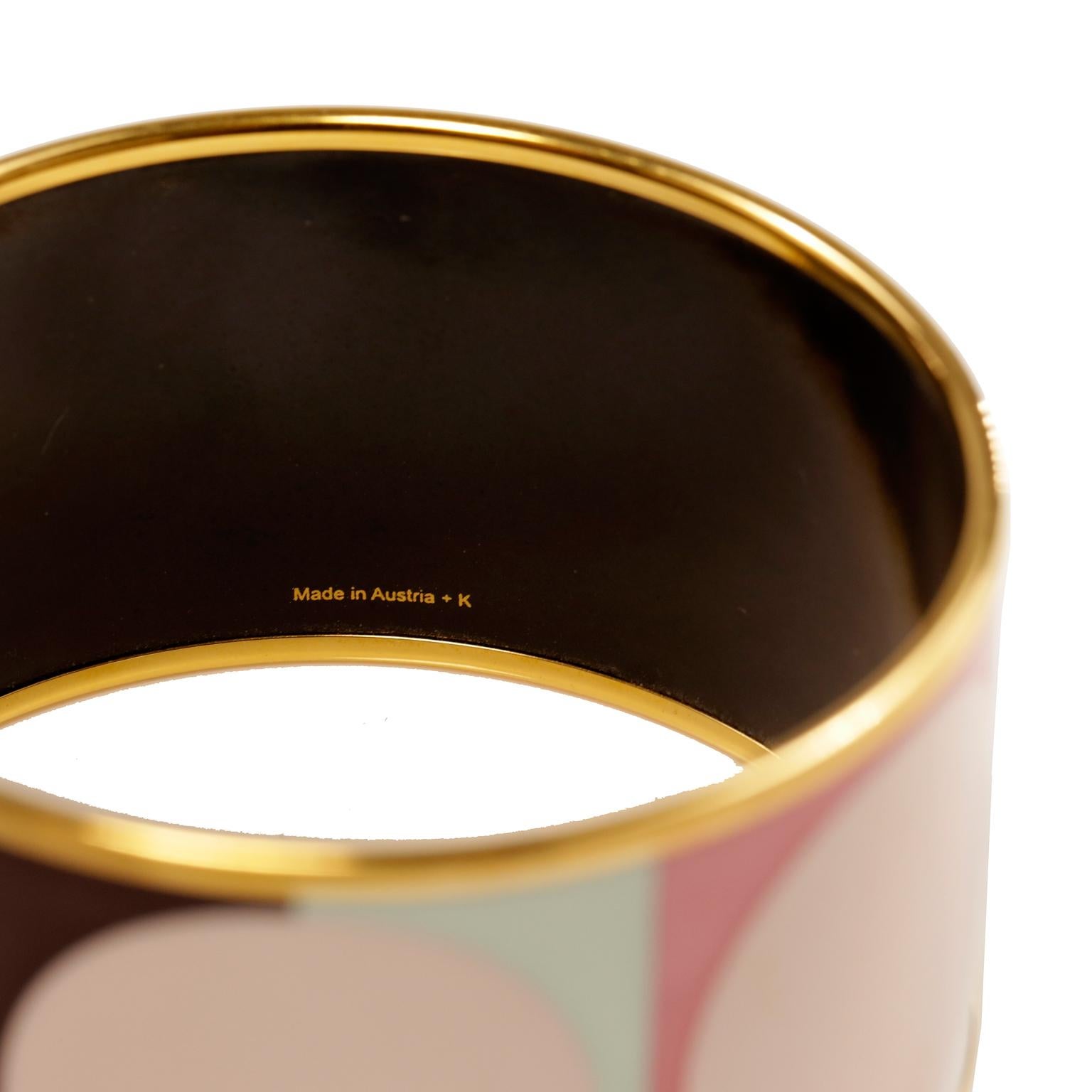 Hermès Pink Dots Wide Enamel Bracelet 3