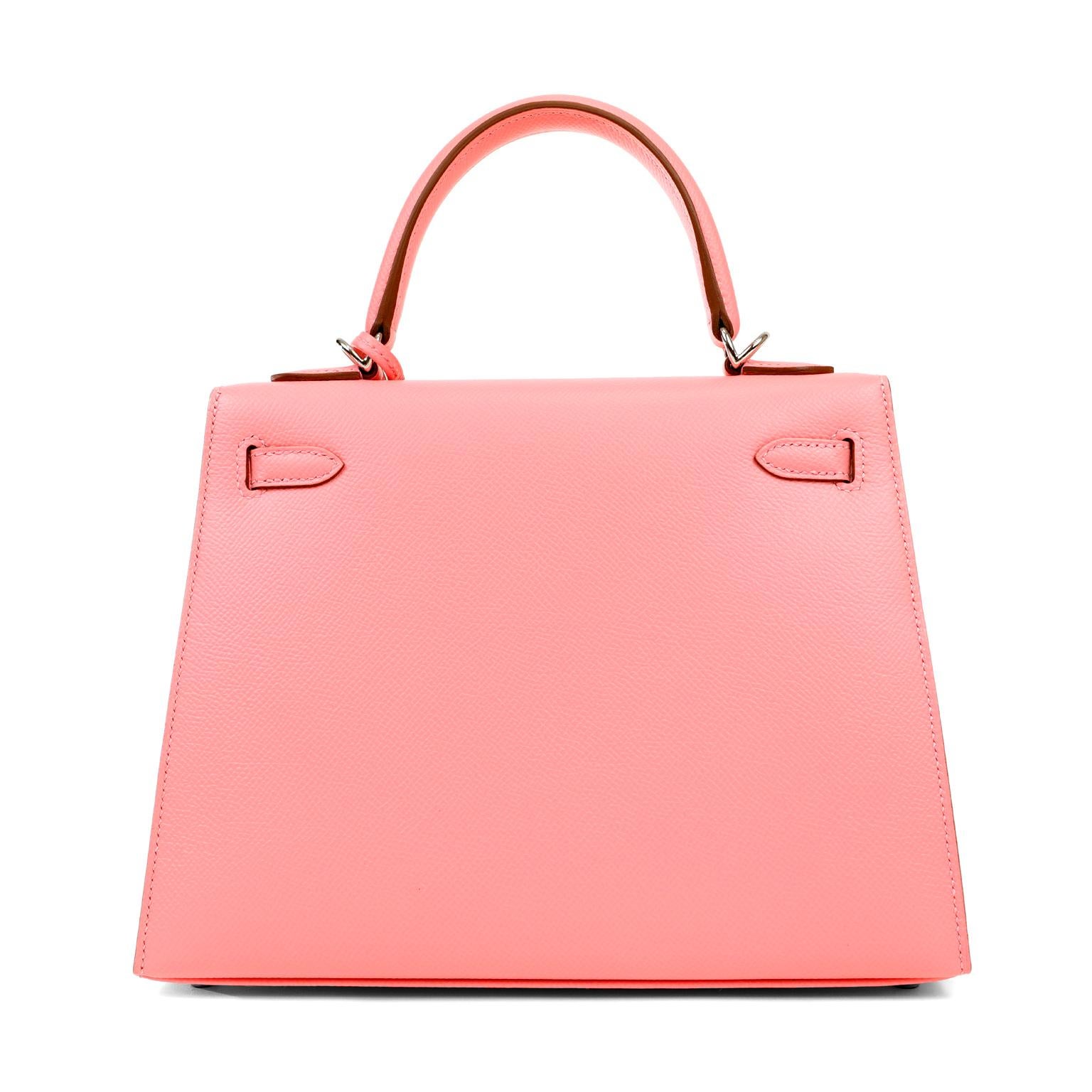 Hermès Rosa Epsom 25 cm Sellier Kelly  im Zustand „Neu“ im Angebot in Palm Beach, FL