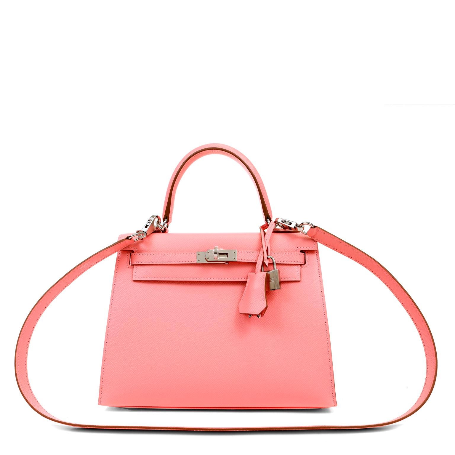 Hermès Pink Epsom 25 cm Sellier Kelly  In New Condition For Sale In Palm Beach, FL