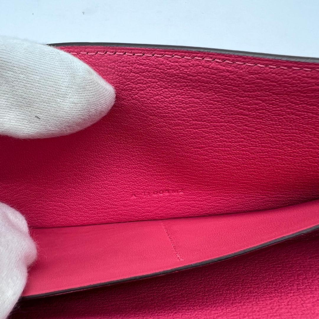 Hermés Kelly Long Wallet Rose Lipstick Chèvre Leather Silver Hardware 6