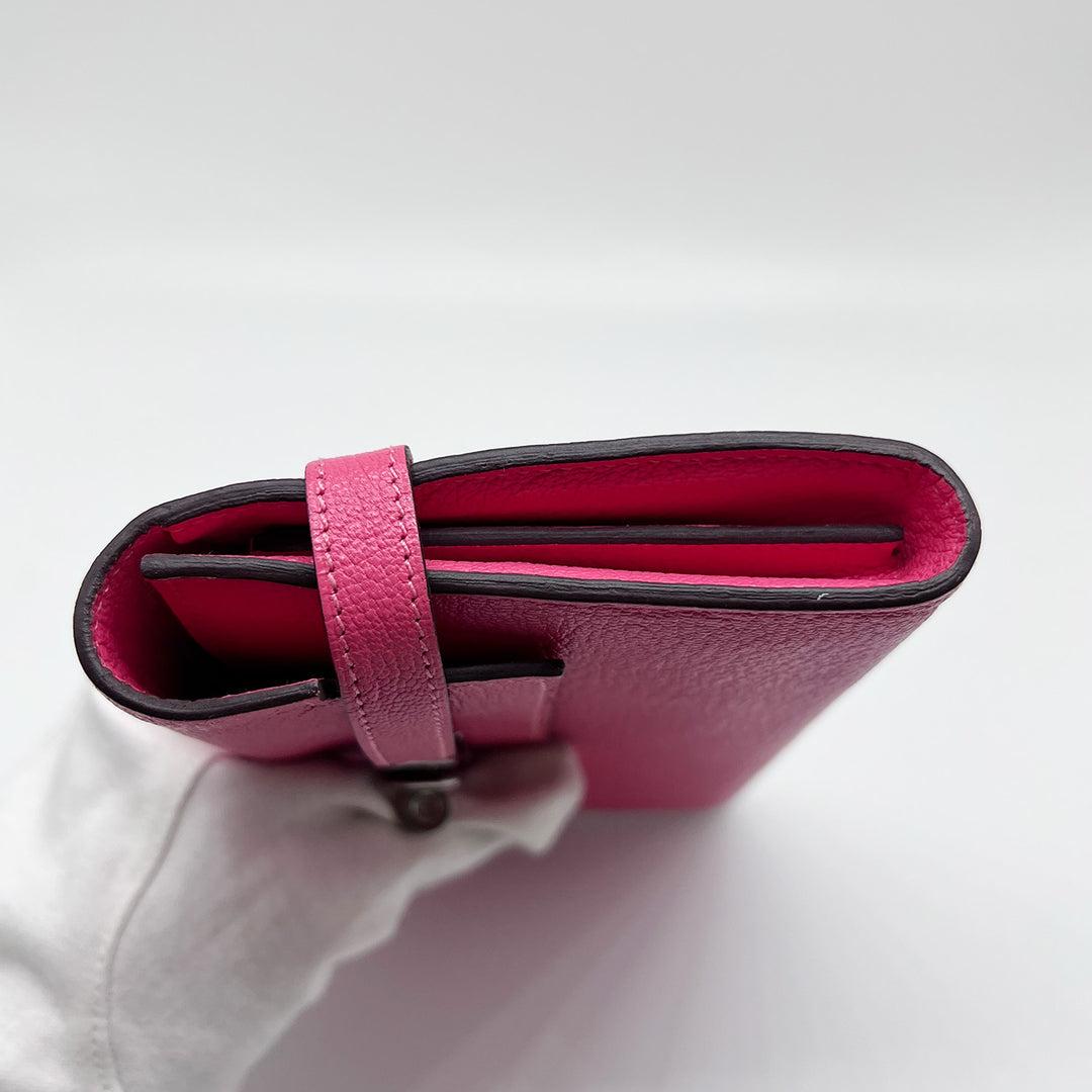 Hermés Kelly Long Wallet Rose Lipstick Chèvre Leather Silver Hardware 8