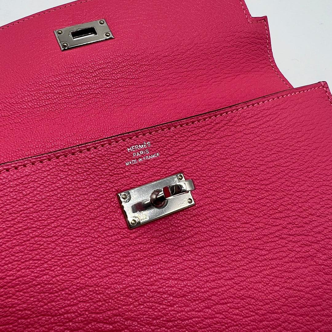 Hermés Kelly Long Wallet Rose Lipstick Chèvre Leather Silver Hardware 1