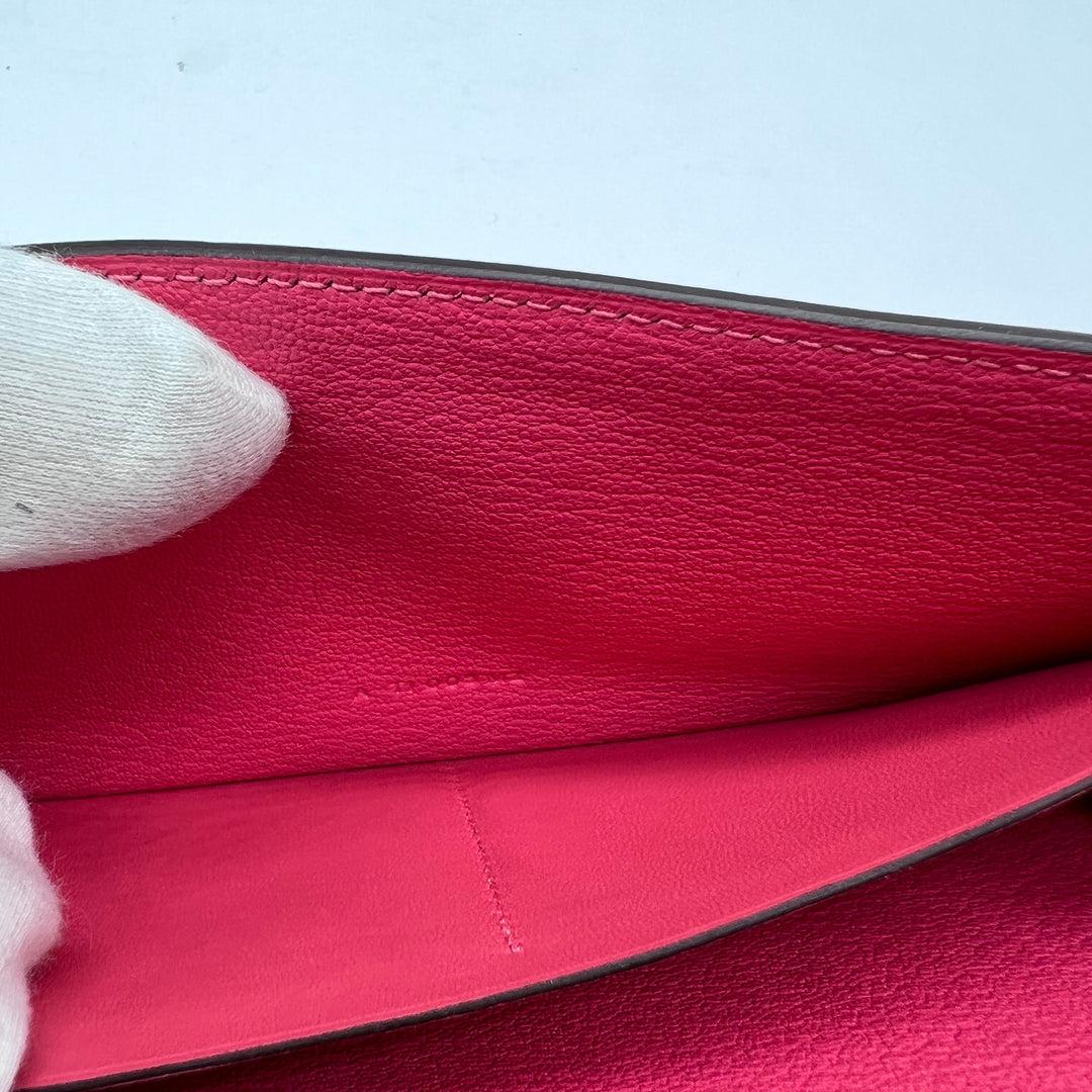 Hermés Kelly Long Wallet Rose Lipstick Chèvre Leather Silver Hardware 4