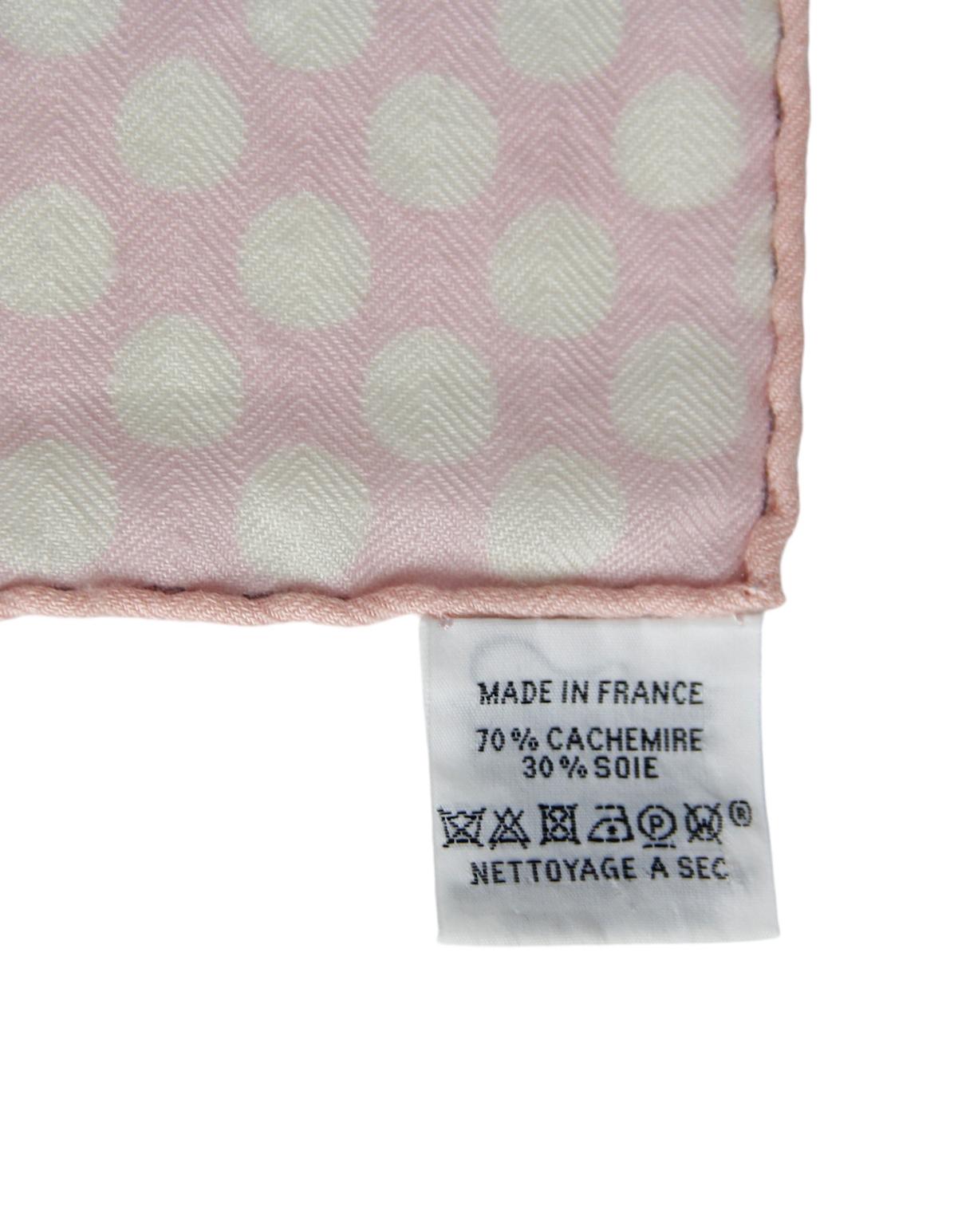 Women's Hermes Pink Faubourg Rainbow 140cm Silk/Cashmere Shawl