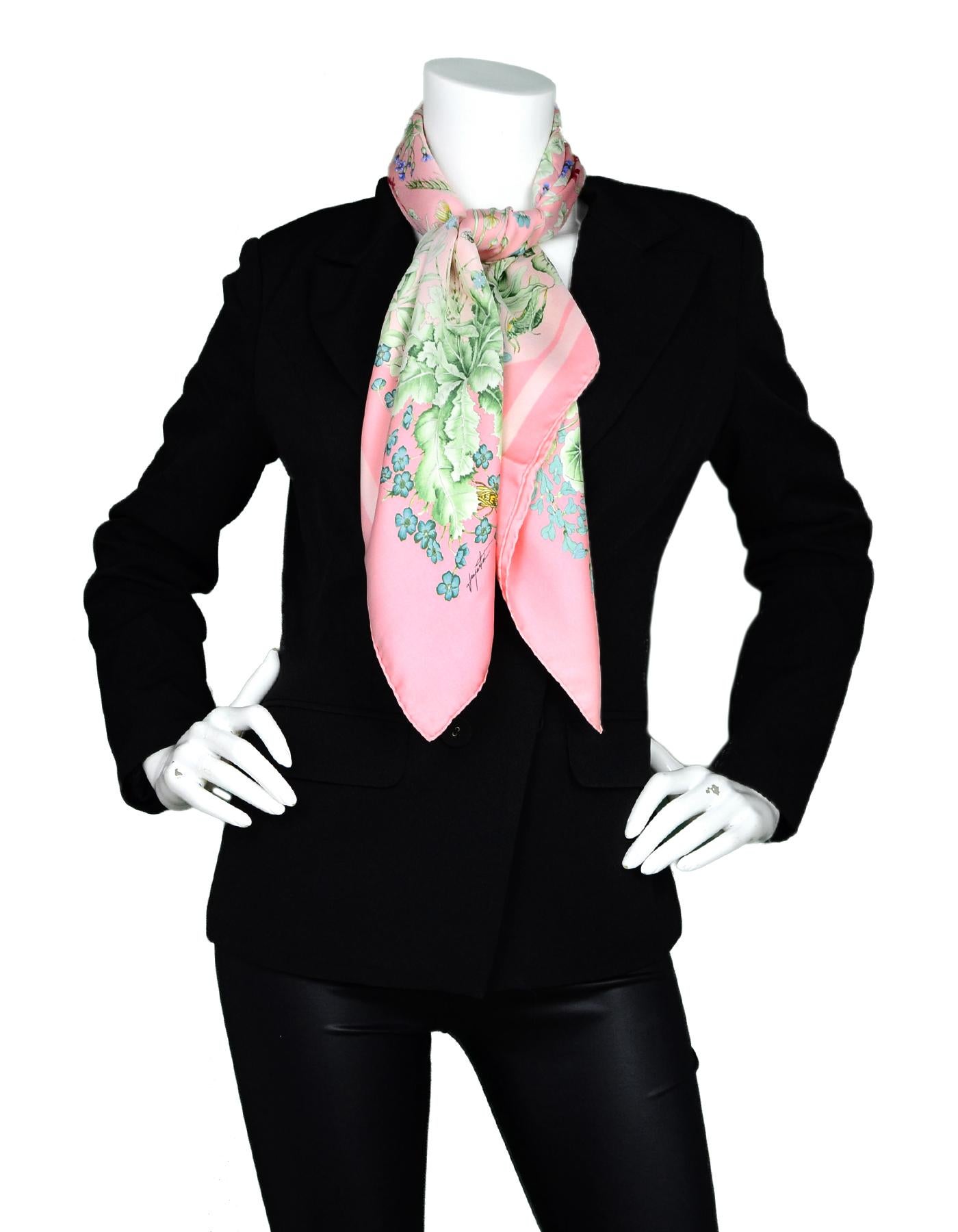hermes pink silk scarf