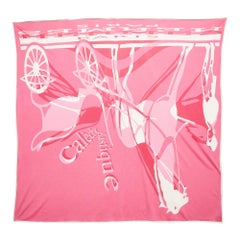 Hermes Pink Fluid Jersey Caleche Elastique Scarf