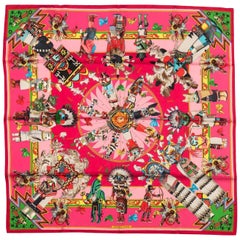 Hermès Pink Kachinas Silk Scarf NIB