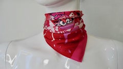 Hermés Pink Kongo Graffiti Silk Scarf